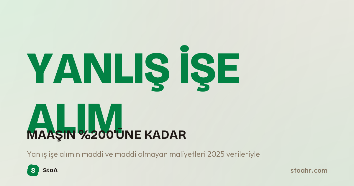 Yanlış İşe Alım Maliyetleri: 2025 Verileriyle Analiz